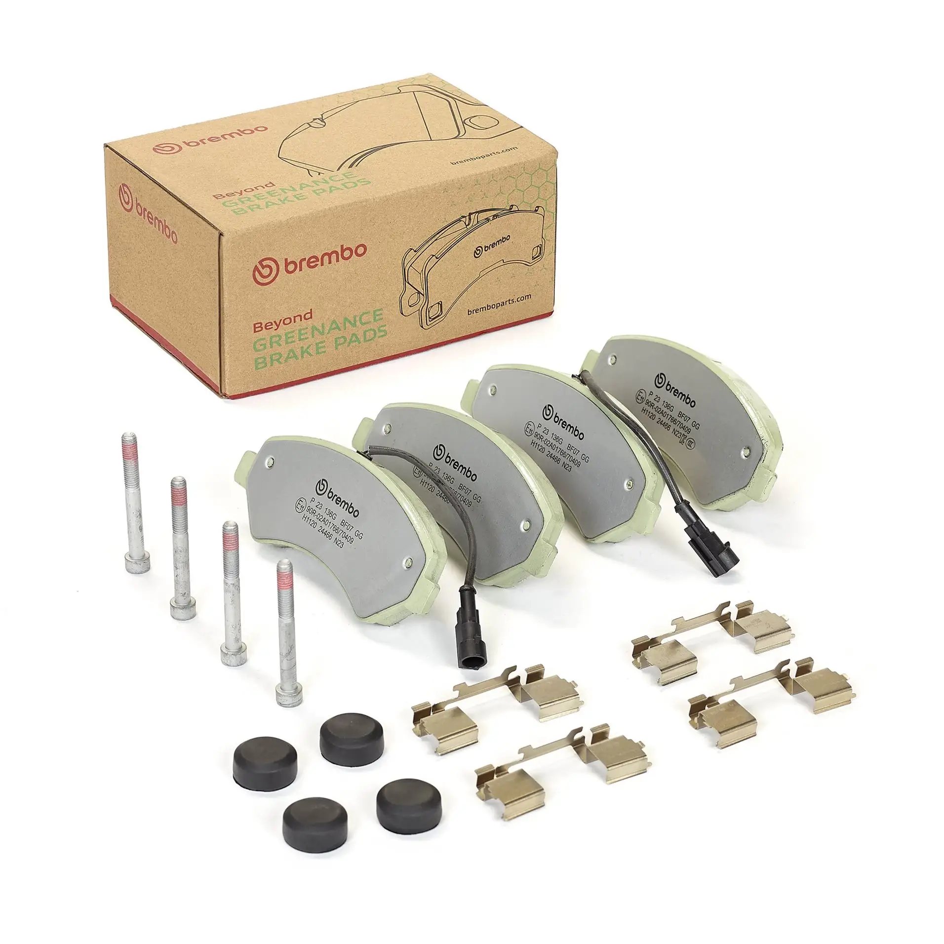 Bremsbelagsatz, Scheibenbremse Vorderachse BREMBO P 23 136G