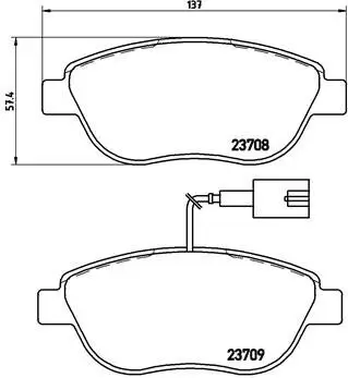 Bremsbelagsatz, Scheibenbremse BREMBO P 23 137X