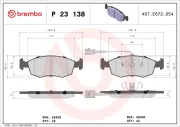 Bremsbelagsatz, Scheibenbremse Vorderachse BREMBO P 23 138