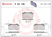 Bremsbelagsatz, Scheibenbremse Vorderachse BREMBO P 23 139