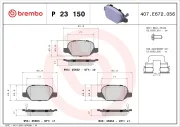 Bremsbelagsatz, Scheibenbremse BREMBO P 23 150