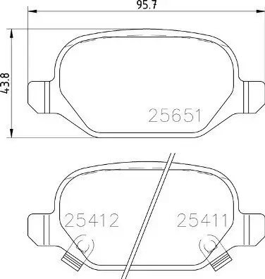 Bremsbelagsatz, Scheibenbremse Hinterachse BREMBO P 23 151