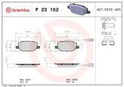 Bremsbelagsatz, Scheibenbremse Hinterachse BREMBO P 23 152X