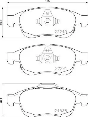 Bremsbelagsatz, Scheibenbremse Vorderachse BREMBO P 23 165