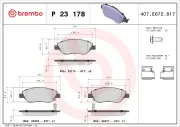 Bremsbelagsatz, Scheibenbremse BREMBO P 23 178