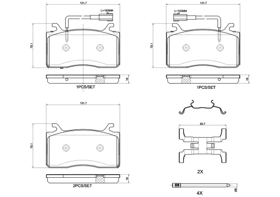 Bremsbelagsatz, Scheibenbremse Vorderachse BREMBO P 23 185X Bild Bremsbelagsatz, Scheibenbremse Vorderachse BREMBO P 23 185X