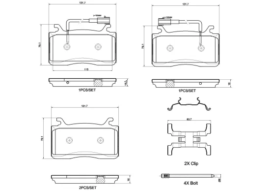 Bremsbelagsatz, Scheibenbremse Vorderachse BREMBO P 23 187X Bild Bremsbelagsatz, Scheibenbremse Vorderachse BREMBO P 23 187X