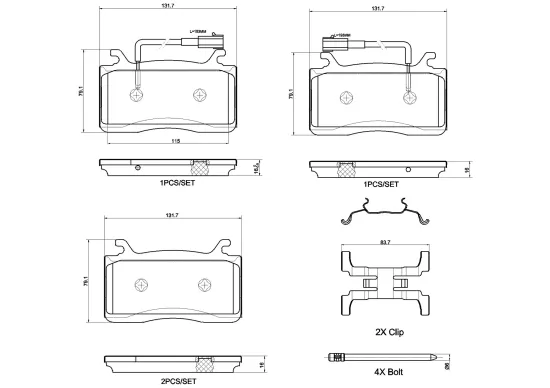 Bremsbelagsatz, Scheibenbremse Vorderachse BREMBO P 23 187X Bild Bremsbelagsatz, Scheibenbremse Vorderachse BREMBO P 23 187X