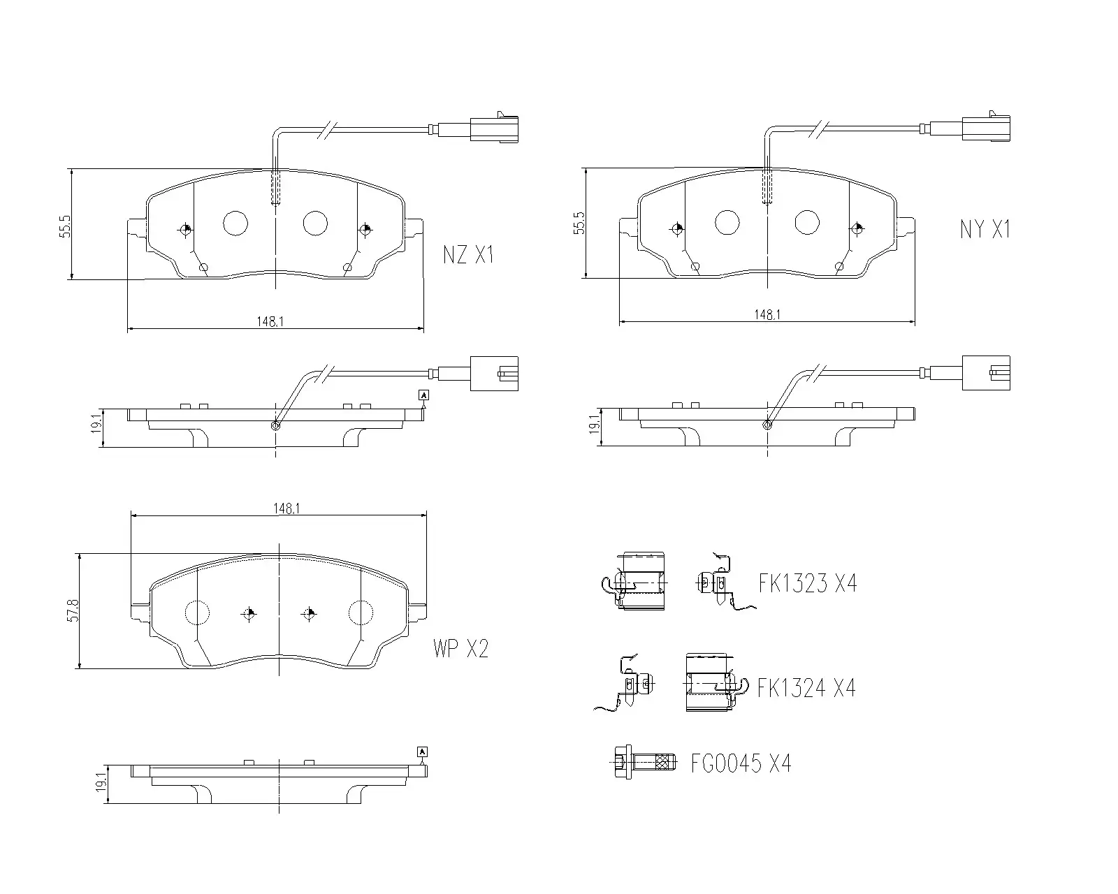 Bremsbelagsatz, Scheibenbremse Hinterachse BREMBO P 23 204