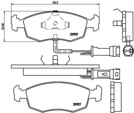 Bremsbelagsatz, Scheibenbremse Vorderachse BREMBO P 24 007 Bild Bremsbelagsatz, Scheibenbremse Vorderachse BREMBO P 24 007