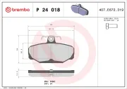 Bremsbelagsatz, Scheibenbremse BREMBO P 24 018