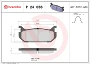 Bremsbelagsatz, Scheibenbremse Hinterachse BREMBO P 24 036