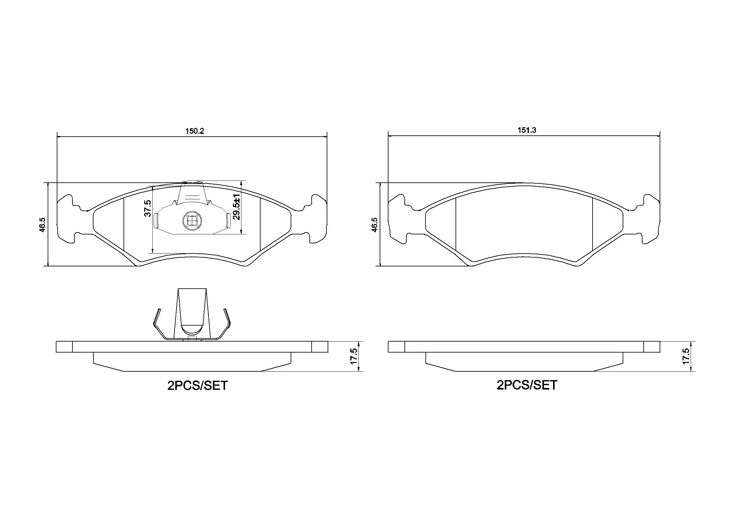 Bremsbelagsatz, Scheibenbremse Vorderachse BREMBO P 24 043