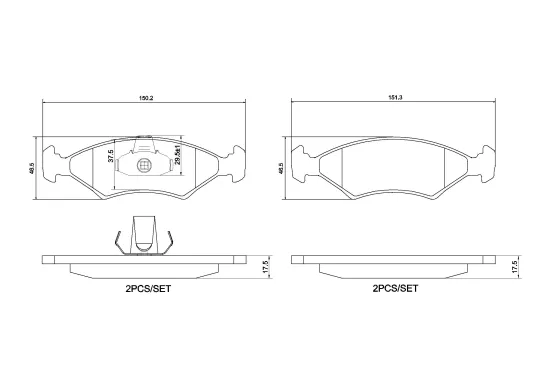 Bremsbelagsatz, Scheibenbremse Vorderachse BREMBO P 24 043 Bild Bremsbelagsatz, Scheibenbremse Vorderachse BREMBO P 24 043