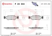 Bremsbelagsatz, Scheibenbremse Vorderachse BREMBO P 24 044