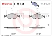 Bremsbelagsatz, Scheibenbremse BREMBO P 24 054