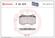Bremsbelagsatz, Scheibenbremse Vorderachse BREMBO P 24 073