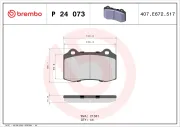 Bremsbelagsatz, Scheibenbremse Vorderachse BREMBO P 24 073