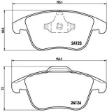 Bremsbelagsatz, Scheibenbremse Vorderachse BREMBO P 24 076X