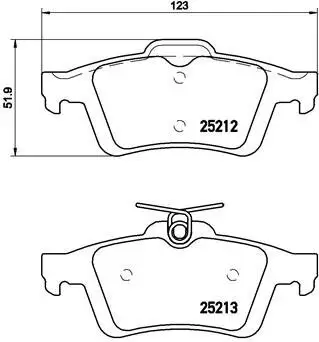 Bremsbelagsatz, Scheibenbremse Hinterachse BREMBO P 24 148X