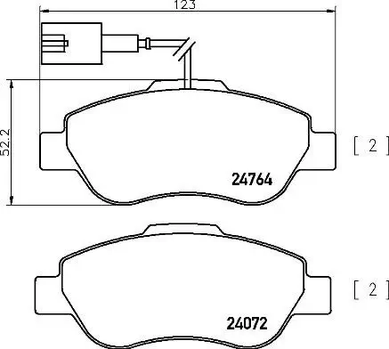 Bremsbelagsatz, Scheibenbremse Vorderachse BREMBO P 24 150