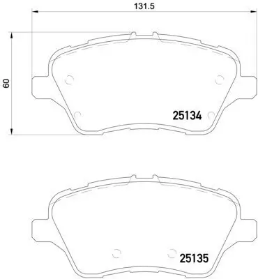 Bremsbelagsatz, Scheibenbremse Vorderachse BREMBO P 24 151X