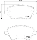 Bremsbelagsatz, Scheibenbremse Vorderachse BREMBO P 24 151X