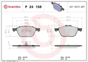 Bremsbelagsatz, Scheibenbremse BREMBO P 24 158