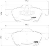 Bremsbelagsatz, Scheibenbremse BREMBO P 24 159