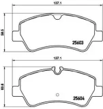 Bremsbelagsatz, Scheibenbremse Hinterachse BREMBO P 24 160