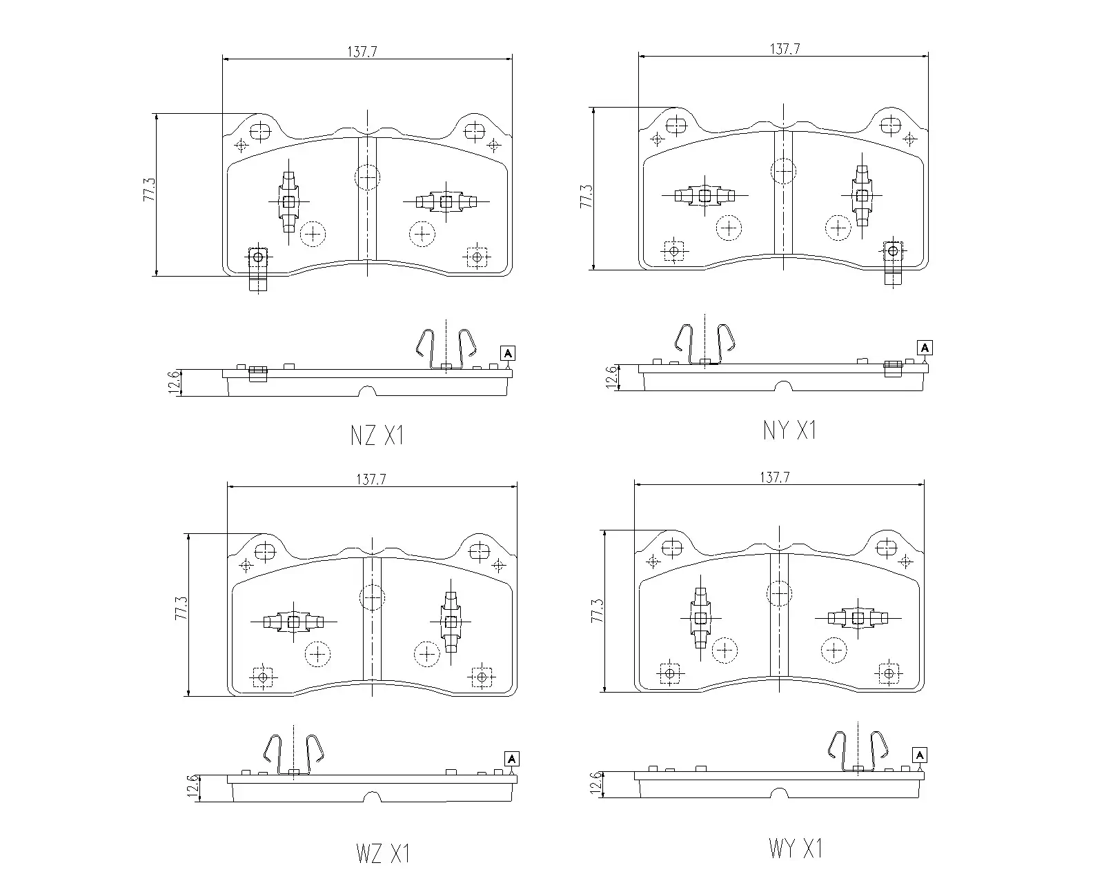 Bremsbelagsatz, Scheibenbremse Vorderachse BREMBO P 24 266