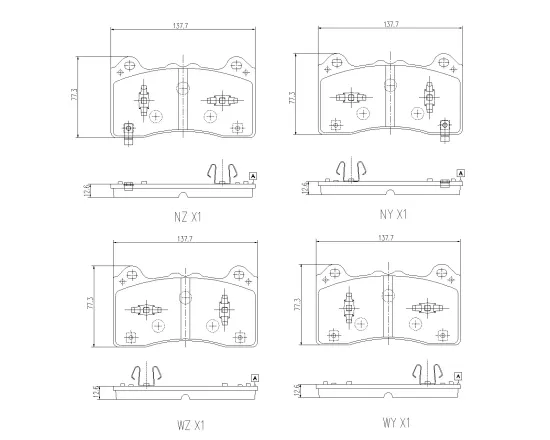 Bremsbelagsatz, Scheibenbremse Vorderachse BREMBO P 24 266 Bild Bremsbelagsatz, Scheibenbremse Vorderachse BREMBO P 24 266