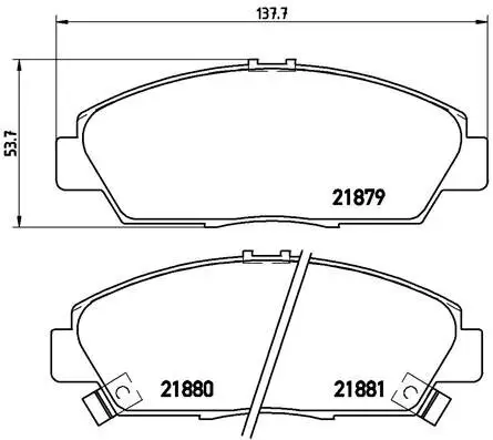 Bremsbelagsatz, Scheibenbremse Vorderachse BREMBO P 28 021 Bild Bremsbelagsatz, Scheibenbremse Vorderachse BREMBO P 28 021