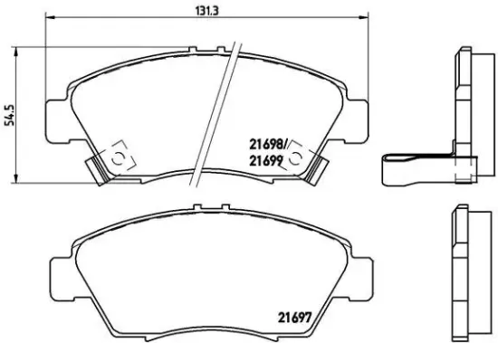 Bremsbelagsatz, Scheibenbremse Vorderachse BREMBO P 28 024 Bild Bremsbelagsatz, Scheibenbremse Vorderachse BREMBO P 28 024