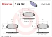 Bremsbelagsatz, Scheibenbremse BREMBO P 28 032