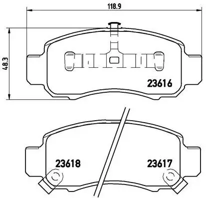 Bremsbelagsatz, Scheibenbremse Vorderachse BREMBO P 28 033