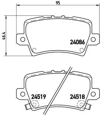 Bremsbelagsatz, Scheibenbremse BREMBO P 28 038