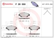 Bremsbelagsatz, Scheibenbremse Vorderachse BREMBO P 28 050X