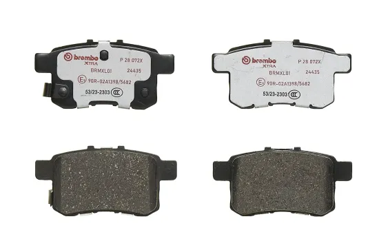 Bremsbelagsatz, Scheibenbremse Hinterachse BREMBO P 28 072X Bild Bremsbelagsatz, Scheibenbremse Hinterachse BREMBO P 28 072X