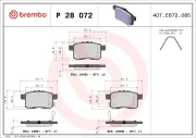 Bremsbelagsatz, Scheibenbremse Hinterachse BREMBO P 28 072