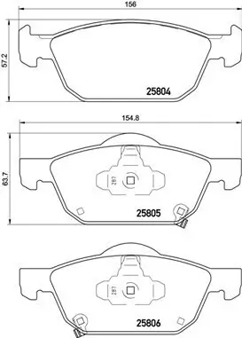 Bremsbelagsatz, Scheibenbremse Vorderachse BREMBO P 28 076 Bild Bremsbelagsatz, Scheibenbremse Vorderachse BREMBO P 28 076