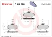 Bremsbelagsatz, Scheibenbremse Vorderachse BREMBO P 30 005