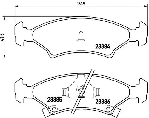 Bremsbelagsatz, Scheibenbremse Vorderachse BREMBO P 30 009