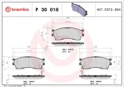 Bremsbelagsatz, Scheibenbremse Vorderachse BREMBO P 30 016
