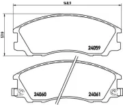 Bremsbelagsatz, Scheibenbremse Vorderachse BREMBO P 30 017