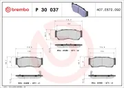 Bremsbelagsatz, Scheibenbremse BREMBO P 30 037