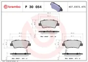 Bremsbelagsatz, Scheibenbremse Hinterachse BREMBO P 30 054