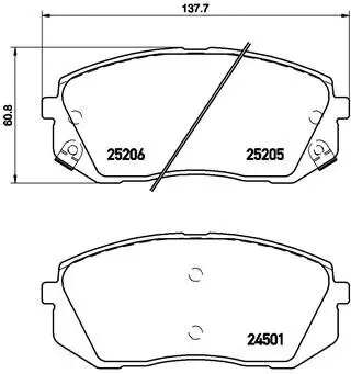 Bremsbelagsatz, Scheibenbremse BREMBO P 30 056X