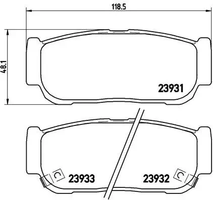 Bremsbelagsatz, Scheibenbremse Hinterachse BREMBO P 30 057