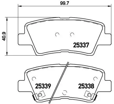 Bremsbelagsatz, Scheibenbremse Hinterachse BREMBO P 30 067X